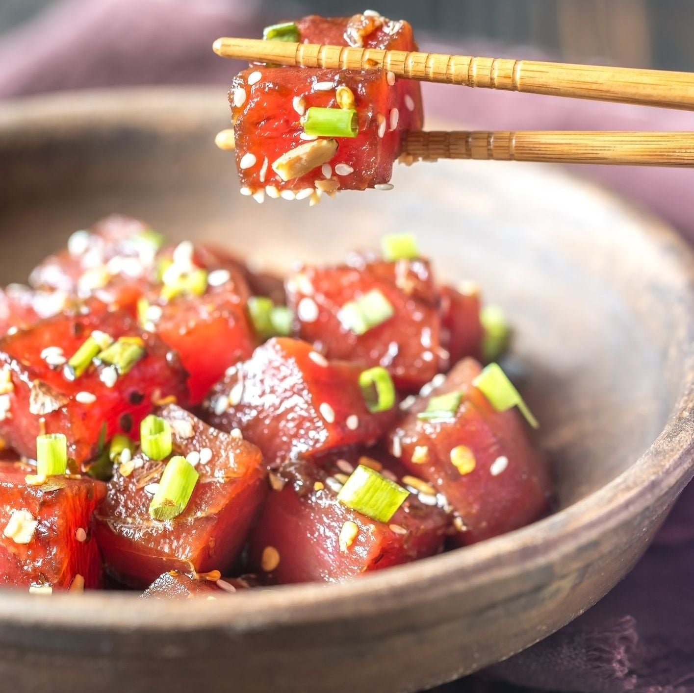 Tartare de thon au sésame et gingembre