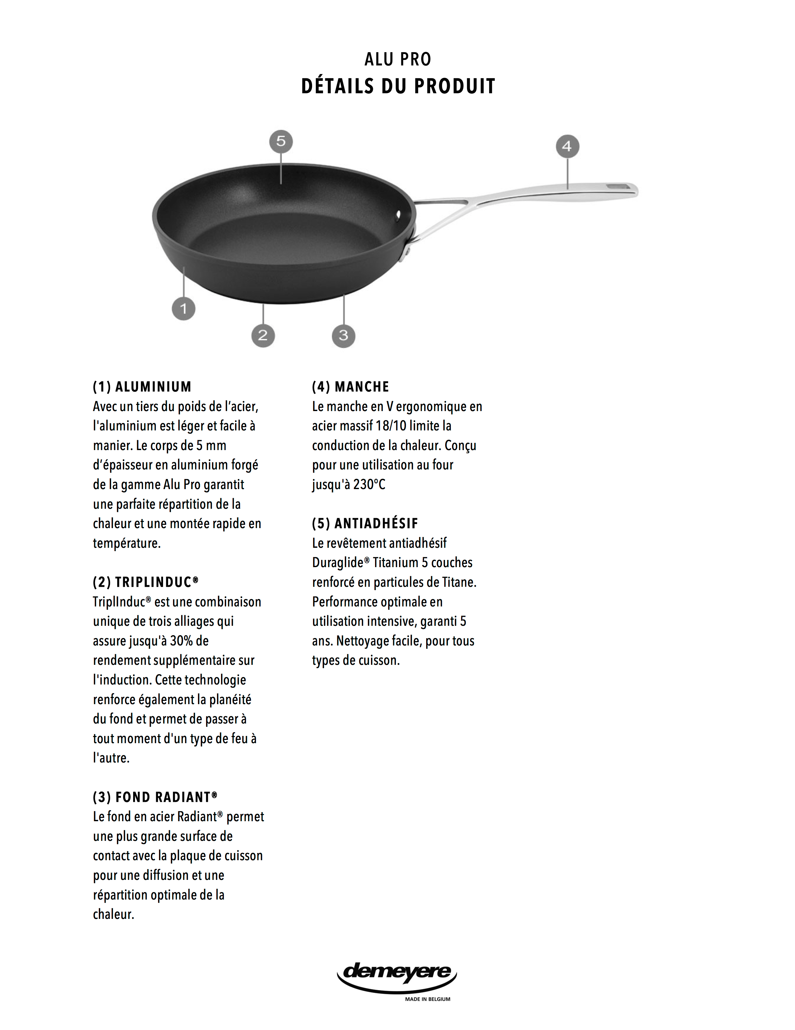 Poêle anti-adhésive 28cm Alu Pro    - Demeyere - Poêle -  - La Guilde Culinaire